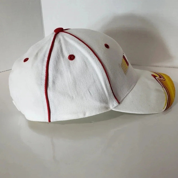 NWT,Nascar Racing Mens White/Multi-colored Velcro Strap closure  Ball Cap. - Picture 3 of 8